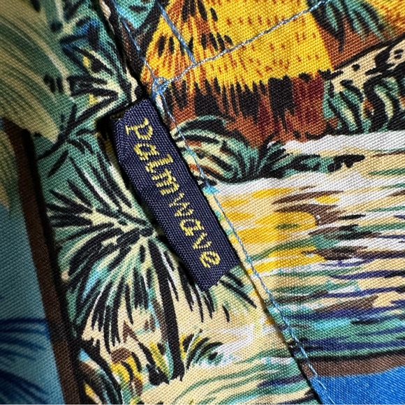 Palmwave Men Hawaiian Button Up Floral Shirt Honolulu Colorful Size L EUC - Picture 9 of 11